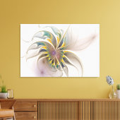 Een kleurrijk fractaal ornament. Abstracte bloem Canvas Afdruk (Insitu (Woonkamer))