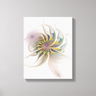 Een kleurrijk fractaal ornament. Abstracte bloem Canvas Afdruk