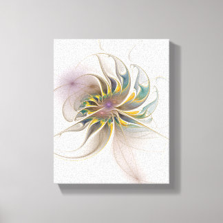 Een kleurrijk fractaal ornament. Abstracte bloem Canvas Afdruk