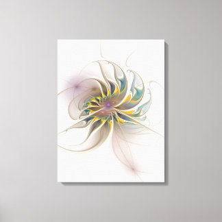 Een kleurrijk fractaal ornament. Abstracte bloem Canvas Afdruk