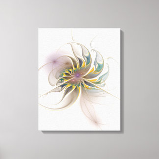 Een kleurrijk fractaal ornament. Abstracte bloem Canvas Afdruk