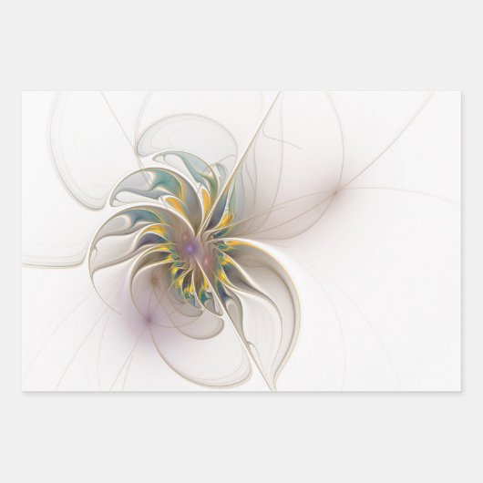 Een kleurrijk fractaal ornament. Abstracte bloem Inpakpapier Vel (Voorkant 2)