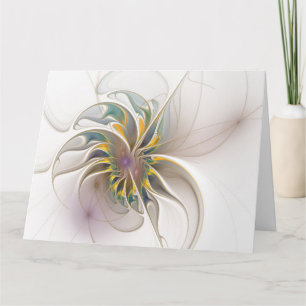 Een kleurrijk fractaal ornament. Abstracte bloem Kaart