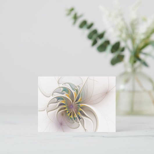 Een kleurrijk fractaal ornament. Abstracte bloem Kortingskaartje (Staand voorkant)