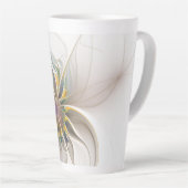 Een kleurrijk fractaal ornament. Abstracte bloem Latte Mok (Rechterhoek)