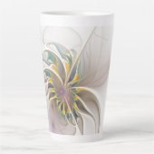 Een kleurrijk fractaal ornament. Abstracte bloem Latte Mok (Voorkant)