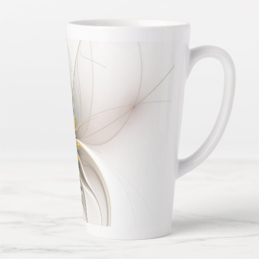 Een kleurrijk fractaal ornament. Abstracte bloem Latte Mok (Rechts)