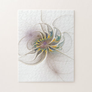 Een kleurrijk fractaal ornament. Abstracte bloem Legpuzzel