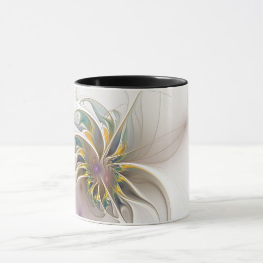 Een kleurrijk fractaal ornament. Abstracte bloem Mok (Midden)