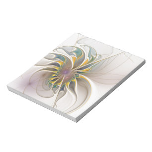 Een kleurrijk fractaal ornament. Abstracte bloem Notitieblok