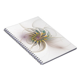 Een kleurrijk fractaal ornament. Abstracte bloem Notitieboek
