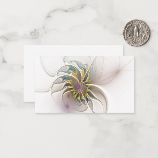 Een kleurrijk fractaal ornament. Abstracte bloem Notitiekaartje (Voorkant / Achterkant in situ)