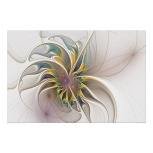Een kleurrijk fractaal ornament. Abstracte bloem Perfect Poster