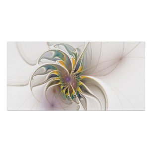 Een kleurrijk fractaal ornament. Abstracte bloem Perfect Poster