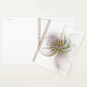 Een kleurrijk fractaal ornament. Abstracte bloem Planner