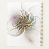 Een kleurrijk fractaal ornament. Abstracte bloem Planner (Achterkant)