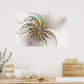Een kleurrijk fractaal ornament. Abstracte bloem Poster (Keuken)