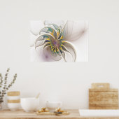 Een kleurrijk fractaal ornament. Abstracte bloem Poster (Keuken)