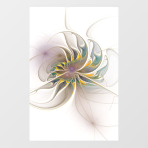 Een kleurrijk fractaal ornament. Abstracte bloem Raamsticker