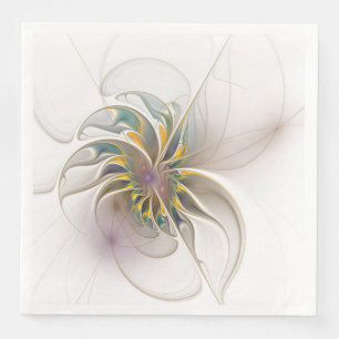 Een kleurrijk fractaal ornament. Abstracte bloem Servet