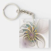 Een kleurrijk fractaal ornament. Abstracte bloem Sleutelhanger (Voorkant)