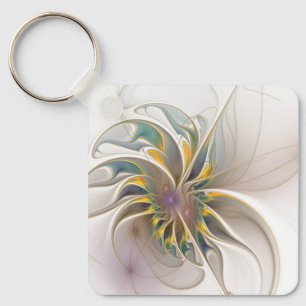Een kleurrijk fractaal ornament. Abstracte bloem Sleutelhanger