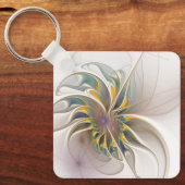 Een kleurrijk fractaal ornament. Abstracte bloem Sleutelhanger (Voorkant)