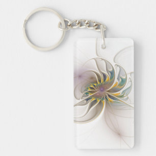 Een kleurrijk fractaal ornament. Abstracte bloem Sleutelhanger