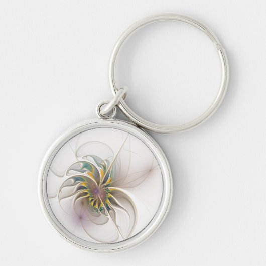 Een kleurrijk fractaal ornament. Abstracte bloem Sleutelhanger (Voorkant)