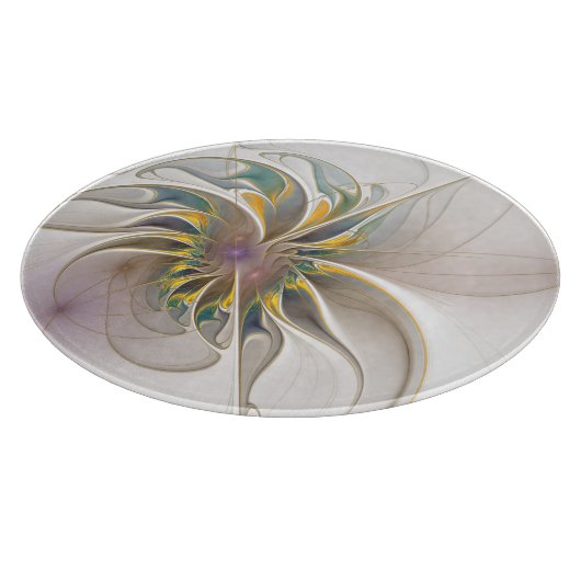 Een kleurrijk fractaal ornament. Abstracte bloem Snijplank (Hoek)