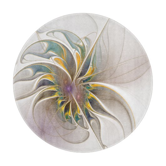 Een kleurrijk fractaal ornament. Abstracte bloem Snijplank (Voorkant)