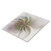 Een kleurrijk fractaal ornament. Abstracte bloem Tegeltje (Zijkant)