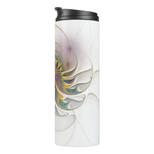 Een kleurrijk fractaal ornament. Abstracte bloem Thermosbeker (Geroteerd rechts)