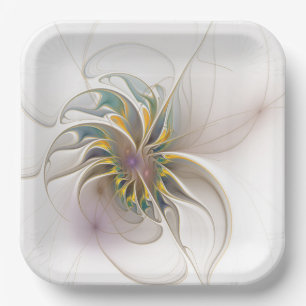Een kleurrijk fractal ornament. Abstracte bloem ku Papieren Bordje