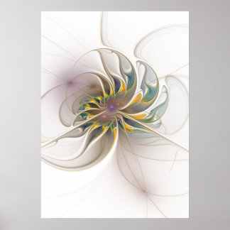 Een kleurrijk fractal ornament. Abstracte bloem ku Poster