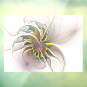 Een kleurrijk fractal ornament. Abstracte bloem ku Raamsticker