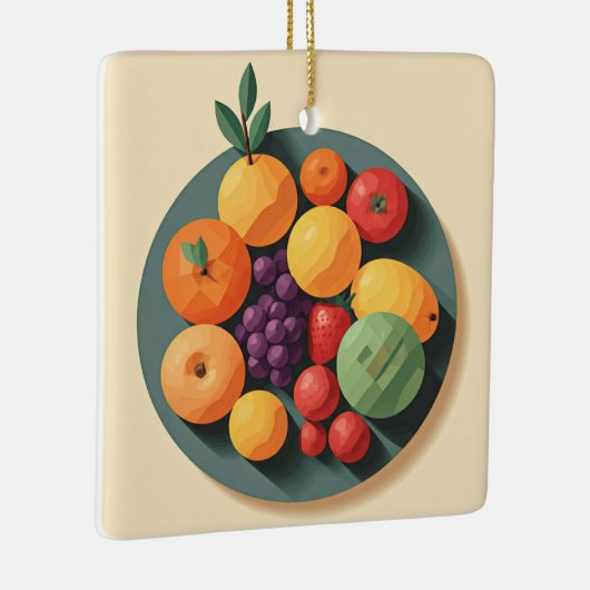 Een kleurrijk fruitfeest keramisch ornament (Rechts)