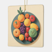 Een kleurrijk fruitfeest keramisch ornament (Links)