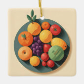 Een kleurrijk fruitfeest keramisch ornament (Voorkant)