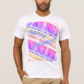 Een kleurrijk futuristisch shirt met aanpasbare te (Voorkant)