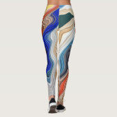 Een kleurrijk groovy patroon "Ratti_Creative_Arts Leggings (Achterkant)