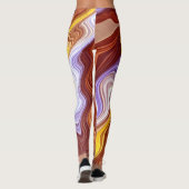 Een kleurrijk groovy patroon "Ratti_Creative_Arts Leggings (Achterkant)