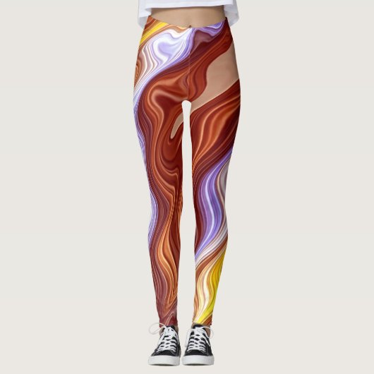 Een kleurrijk groovy patroon "Ratti_Creative_Arts Leggings (Voorkant)