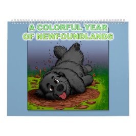 Een kleurrijk jaar van Newfoundlanders Kalender