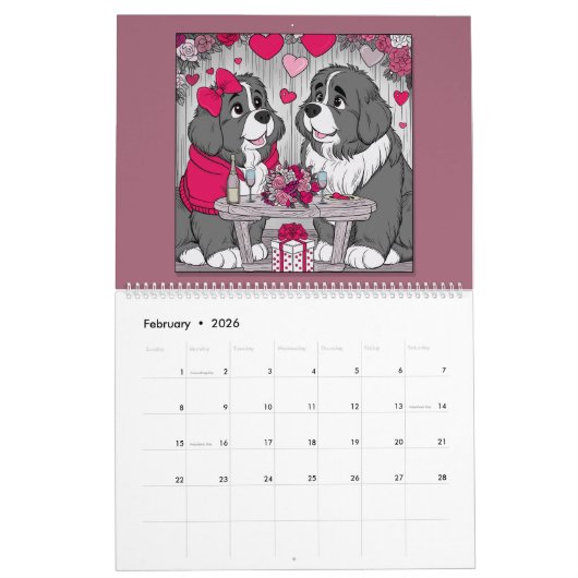 Een kleurrijk jaar van Newfoundlands Kalender (Feb 2026)