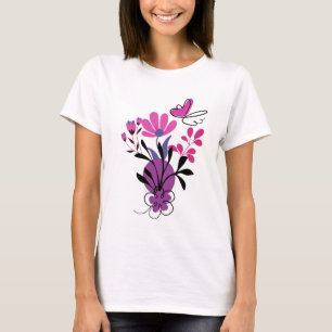 Een Kleurrijk Modieus Bloemendesign T-shirt