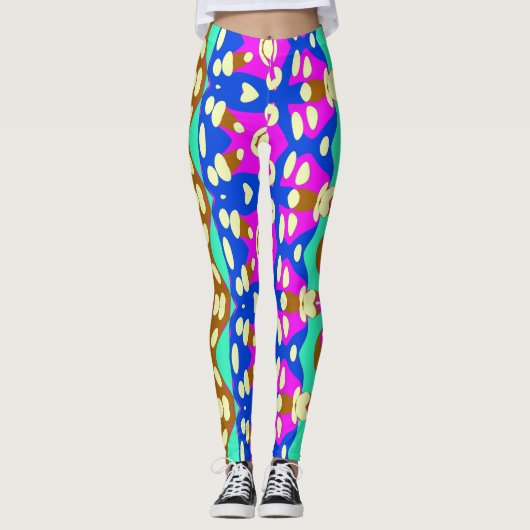 Een  kleurrijk patroon "Ratti_Creative_Arts" L Leggings (Voorkant)