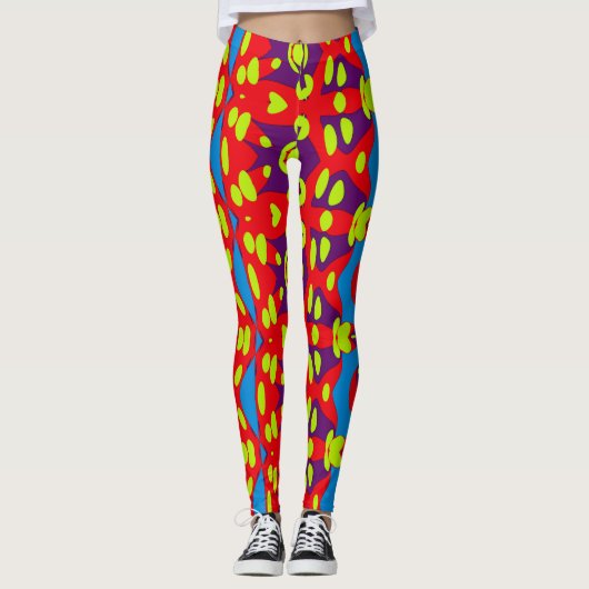 Een  kleurrijk patroon "Ratti_Creative_Arts" L Leggings (Voorkant)