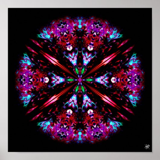 Een kleurrijk rond ding - patroonpareidolia poster (Voorkant)