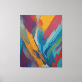 Een kleurrijk schilderij van een regenboog canvas afdruk